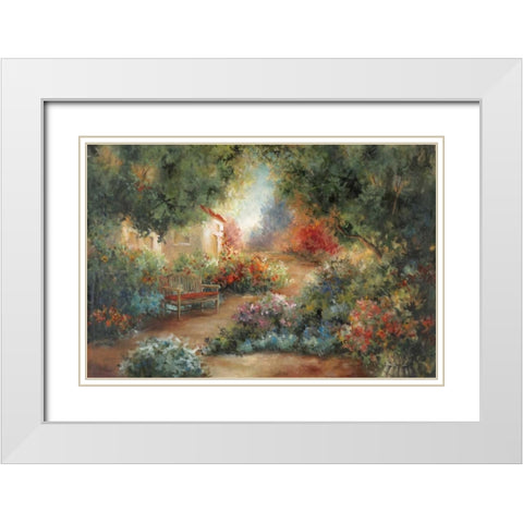 Garden In Arles White Modern Wood Framed Art Print with Double Matting by Robinson, Carol