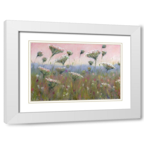 Queen Annes Lace White Modern Wood Framed Art Print with Double Matting by Margulis, Karen