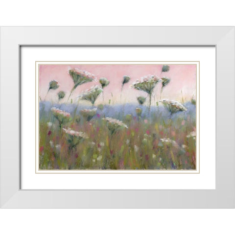 Queen Annes Lace White Modern Wood Framed Art Print with Double Matting by Margulis, Karen