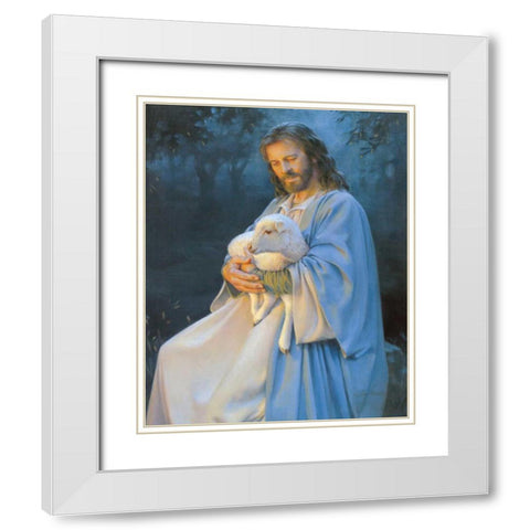 I Know My Sheep White Modern Wood Framed Art Print with Double Matting by Lawrence, Kathy