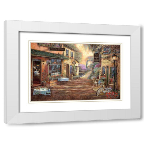 French Town White Modern Wood Framed Art Print with Double Matting by Manning, Ruane
