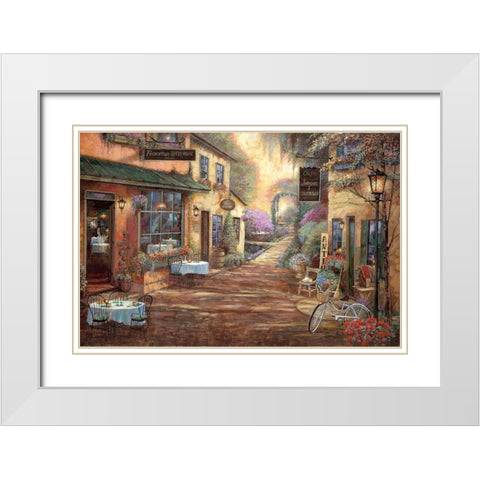 French Town White Modern Wood Framed Art Print with Double Matting by Manning, Ruane