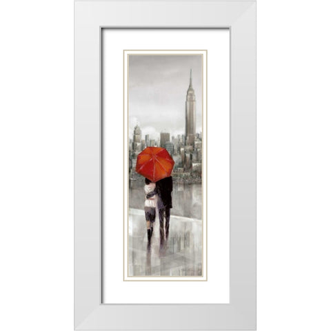 New York Stroll White Modern Wood Framed Art Print with Double Matting by Manning, Ruane
