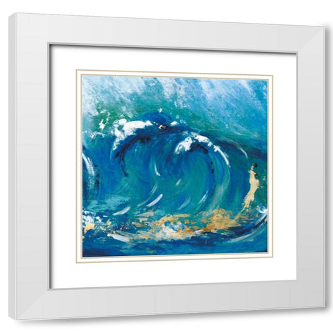 Big Surf I White Modern Wood Framed Art Print with Double Matting by Tava Studios