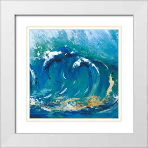 Big Surf I White Modern Wood Framed Art Print with Double Matting by Tava Studios