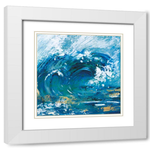 Big Surf II White Modern Wood Framed Art Print with Double Matting by Tava Studios