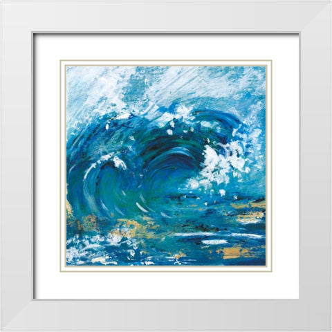 Big Surf II White Modern Wood Framed Art Print with Double Matting by Tava Studios