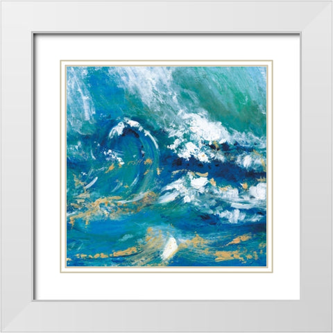 Big Surf III White Modern Wood Framed Art Print with Double Matting by Tava Studios
