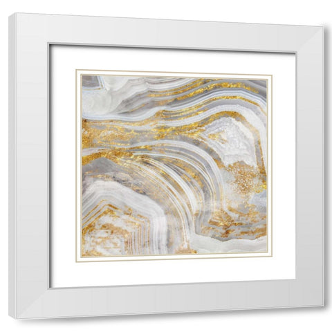 Agate Allure I White Modern Wood Framed Art Print with Double Matting by Nan