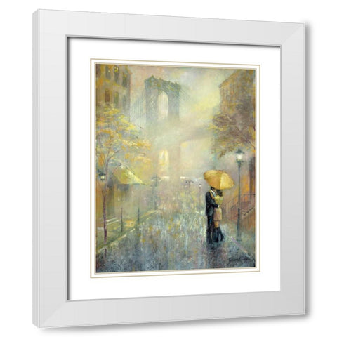 City Romance II White Modern Wood Framed Art Print with Double Matting by Manning, Ruane