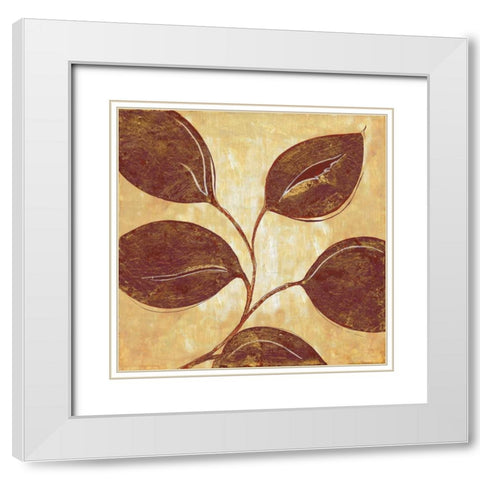 Marsala Moment II White Modern Wood Framed Art Print with Double Matting by Tava Studios