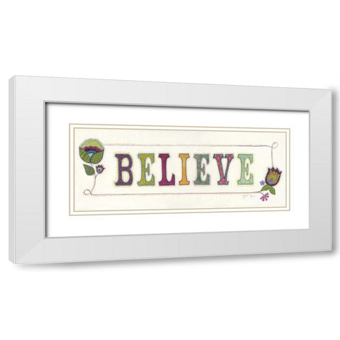 Believe White Modern Wood Framed Art Print with Double Matting by Tava Studios