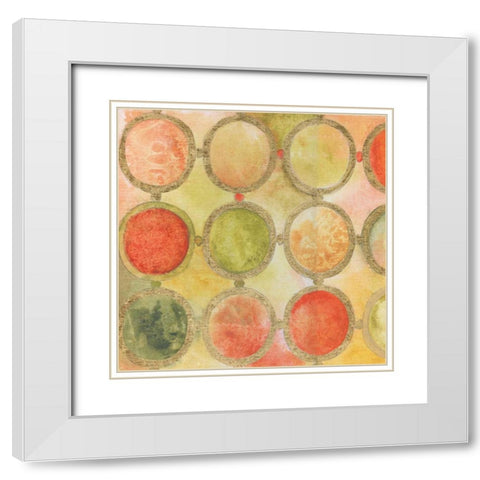 Circle Mosaic White Modern Wood Framed Art Print with Double Matting by Tava Studios