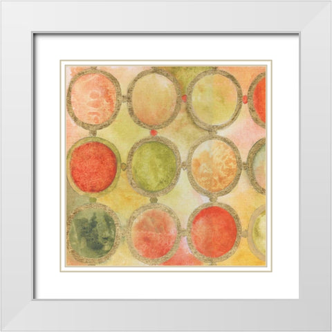 Circle Mosaic White Modern Wood Framed Art Print with Double Matting by Tava Studios