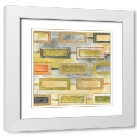 Square Mosaic White Modern Wood Framed Art Print with Double Matting by Tava Studios