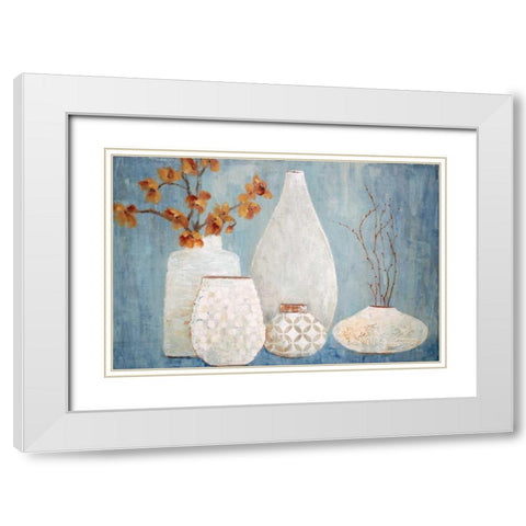 Soft Light White Modern Wood Framed Art Print with Double Matting by Tava Studios