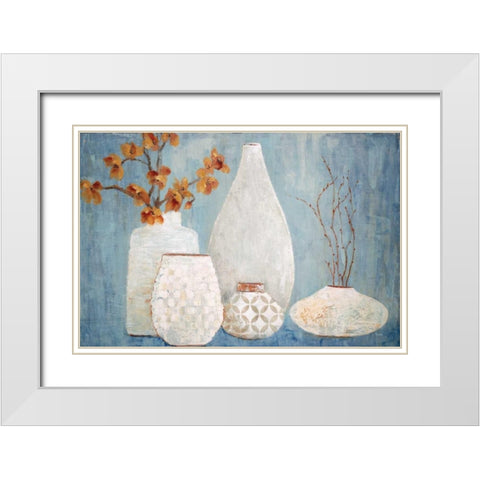 Soft Light White Modern Wood Framed Art Print with Double Matting by Tava Studios
