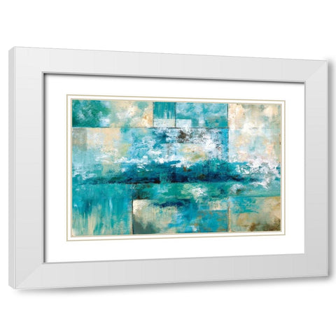 Aqua Viva White Modern Wood Framed Art Print with Double Matting by Nan