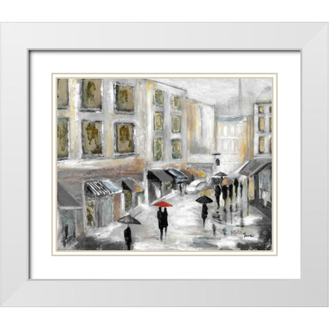 Sunday Market White Modern Wood Framed Art Print with Double Matting by Tava Studios