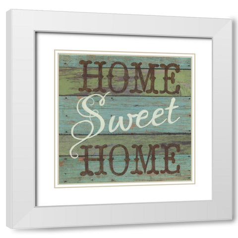 Home Sweet Home White Modern Wood Framed Art Print with Double Matting by Tava Studios