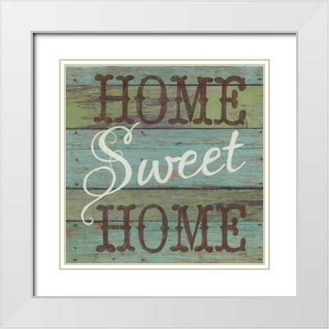 Home Sweet Home White Modern Wood Framed Art Print with Double Matting by Tava Studios