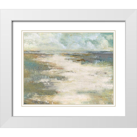 Misty Coast White Modern Wood Framed Art Print with Double Matting by Tava Studios