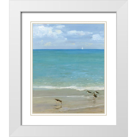 Watering Can White Modern Wood Framed Art Print with Double Matting by Swatland, Sally