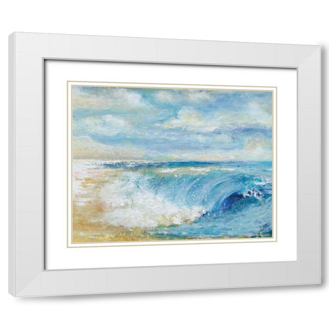 The Perfect Wave White Modern Wood Framed Art Print with Double Matting by Tava Studios