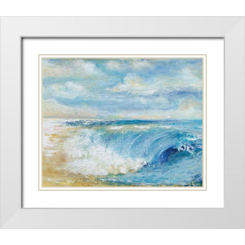 The Perfect Wave White Modern Wood Framed Art Print with Double Matting by Tava Studios