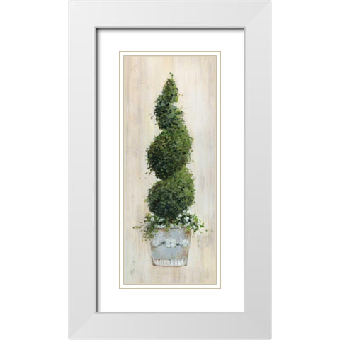 Spiral Topiary White Modern Wood Framed Art Print with Double Matting by Swatland, Sally