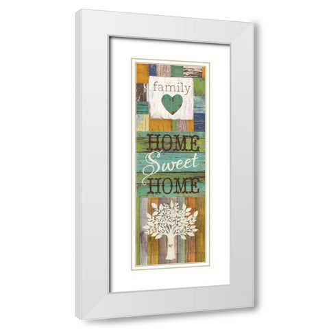 Sweet Home Family Tree White Modern Wood Framed Art Print with Double Matting by Tava Studios