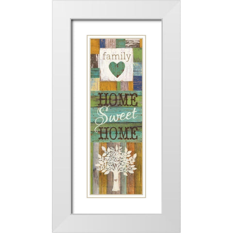 Sweet Home Family Tree White Modern Wood Framed Art Print with Double Matting by Tava Studios
