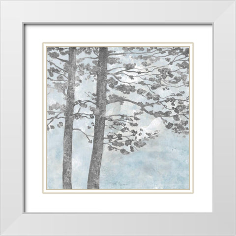 Soft Silhouette White Modern Wood Framed Art Print with Double Matting by Tava Studios