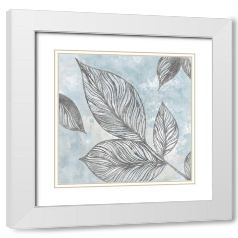 Soft Silhouette White Modern Wood Framed Art Print with Double Matting by Tava Studios