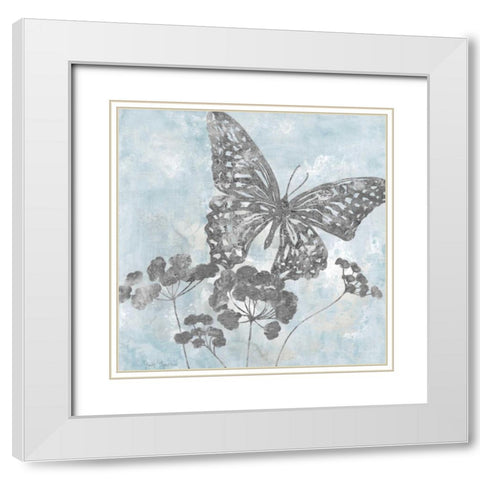 Soft Silhouette White Modern Wood Framed Art Print with Double Matting by Tava Studios