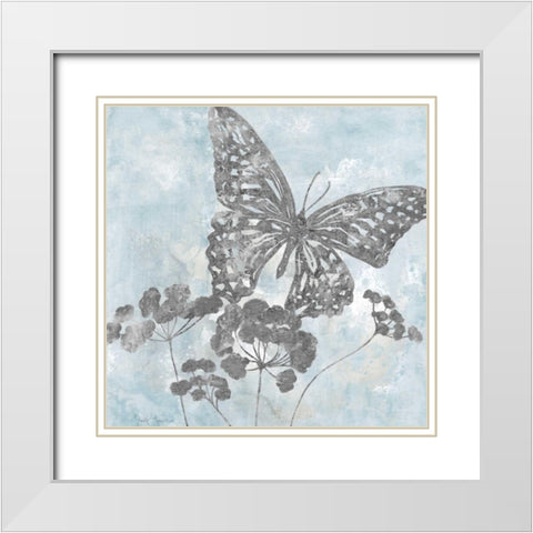 Soft Silhouette White Modern Wood Framed Art Print with Double Matting by Tava Studios