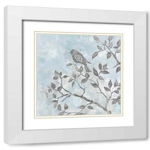 Soft Silhouette White Modern Wood Framed Art Print with Double Matting by Tava Studios