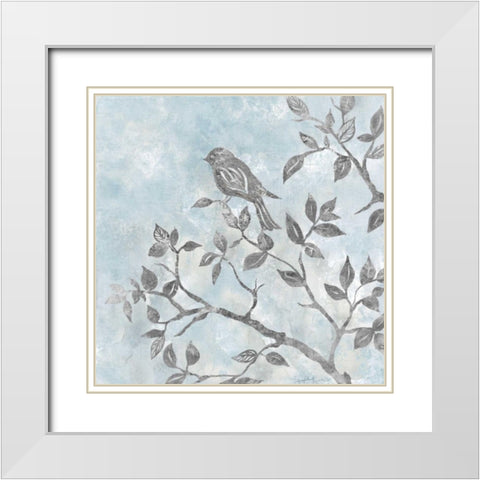 Soft Silhouette White Modern Wood Framed Art Print with Double Matting by Tava Studios