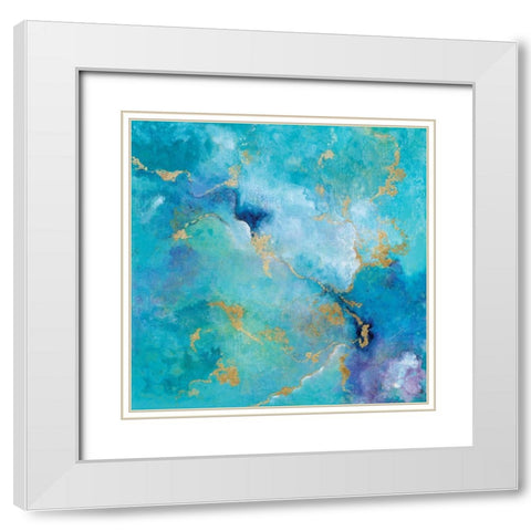 Golden Edge I White Modern Wood Framed Art Print with Double Matting by Tava Studios