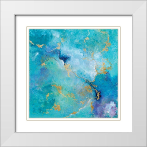 Golden Edge I White Modern Wood Framed Art Print with Double Matting by Tava Studios