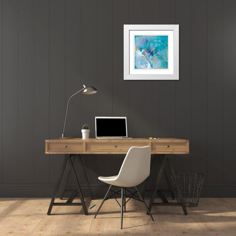 Golden Edge II White Modern Wood Framed Art Print with Double Matting by Tava Studios