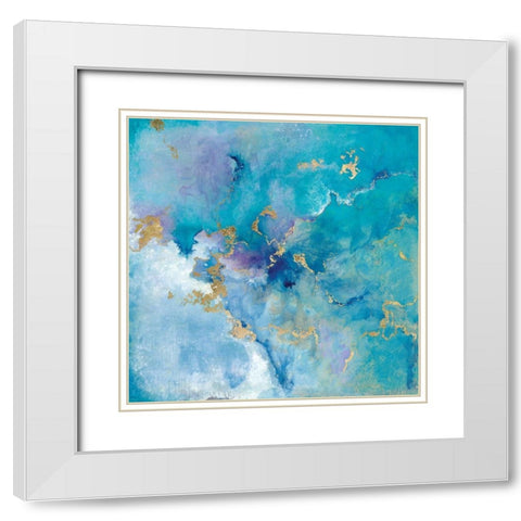 Golden Edge II White Modern Wood Framed Art Print with Double Matting by Tava Studios