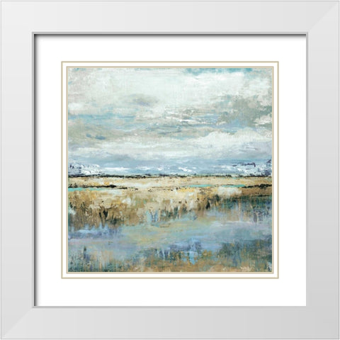 Coastal Marsh White Modern Wood Framed Art Print with Double Matting by Tava Studios