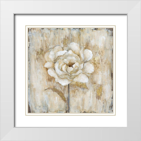 Venetian Gold White Modern Wood Framed Art Print with Double Matting by Tava Studios