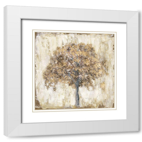 Venetian Gold White Modern Wood Framed Art Print with Double Matting by Tava Studios
