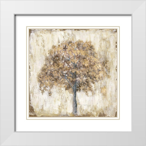 Venetian Gold White Modern Wood Framed Art Print with Double Matting by Tava Studios