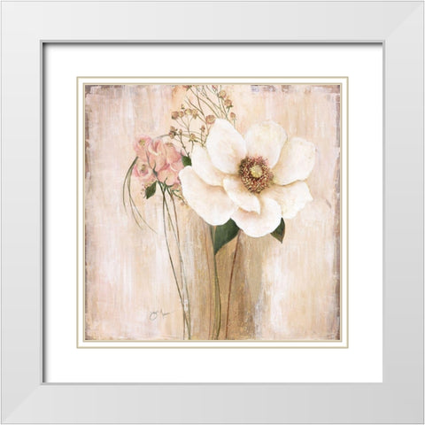 Venetian White Modern Wood Framed Art Print with Double Matting by Tava Studios