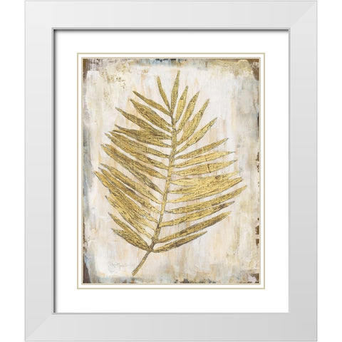 Venetian Palm White Modern Wood Framed Art Print with Double Matting by Tava Studios