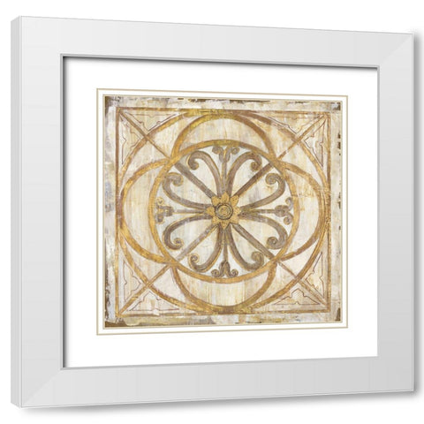 Venetian Mosaic White Modern Wood Framed Art Print with Double Matting by Tava Studios