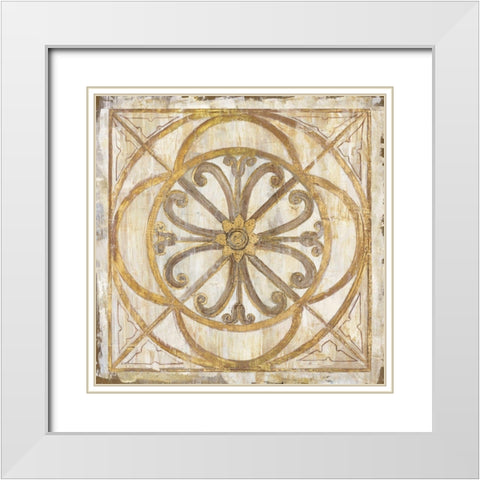 Venetian Mosaic White Modern Wood Framed Art Print with Double Matting by Tava Studios